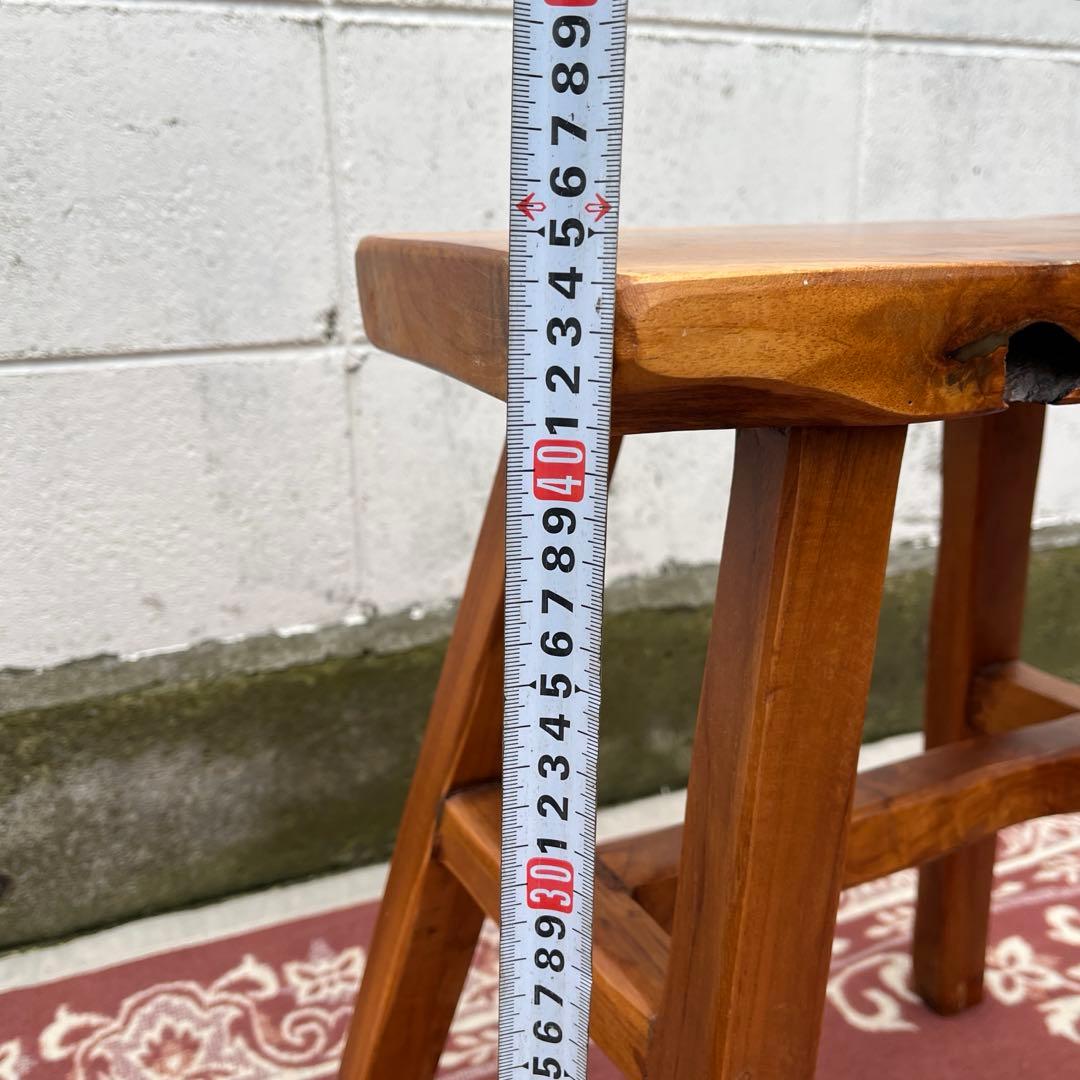高品質 チーク材 木製無垢材◾️木製フレーム スツール 椅子 飾り台 木製家具