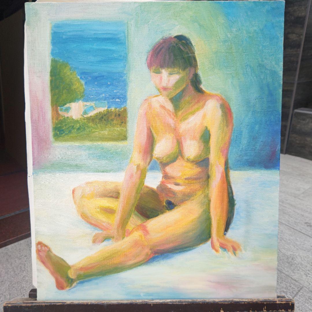 女性ヌード油彩画 印象派風　よしだのりこ