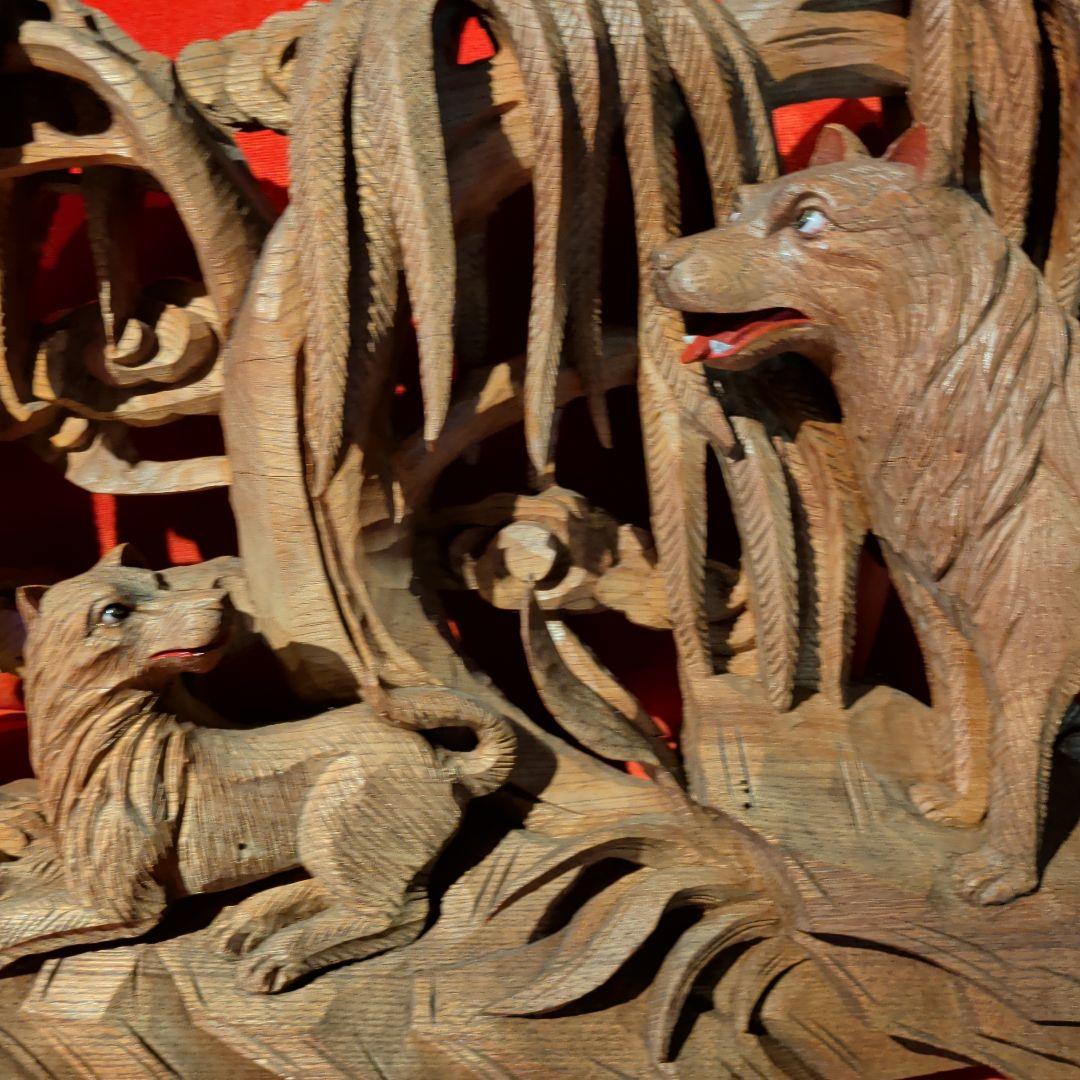 彫刻　木彫　欄間　だんじり　山車　神社仏閣　犬　動物　和柄