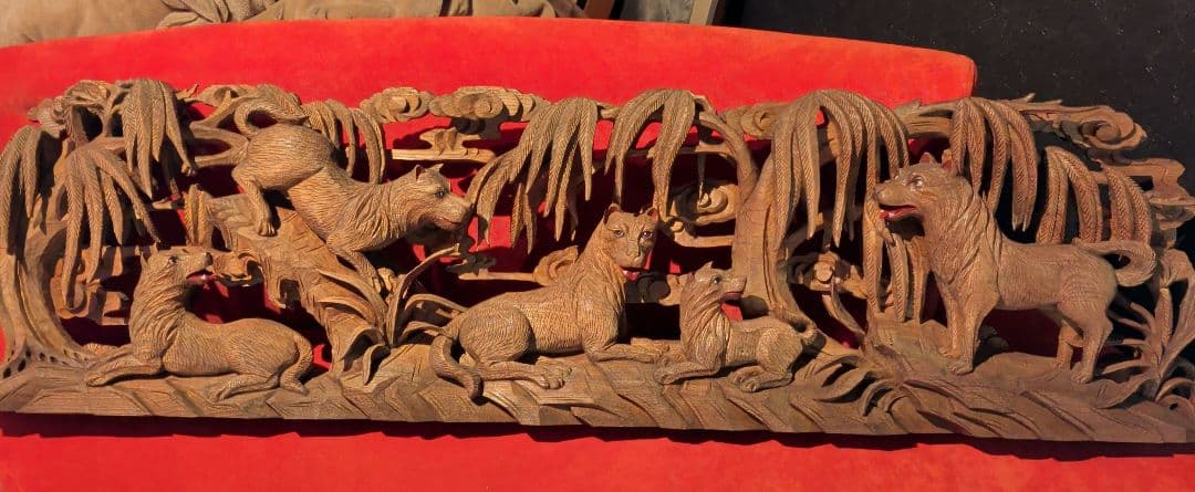 彫刻　木彫　欄間　だんじり　山車　神社仏閣　犬　動物　和柄