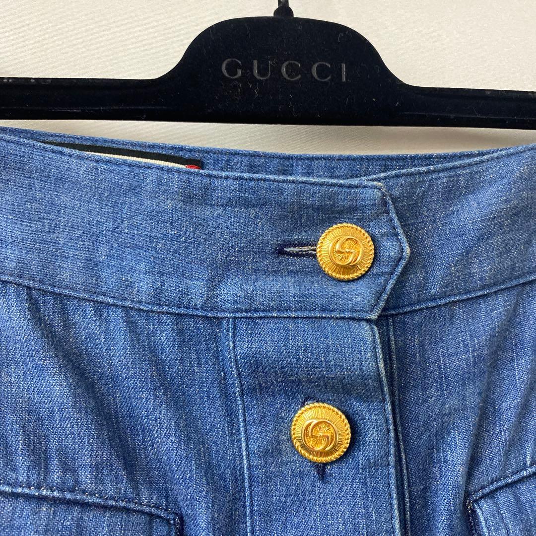 GUCCI デニムスカート ボタンフロント