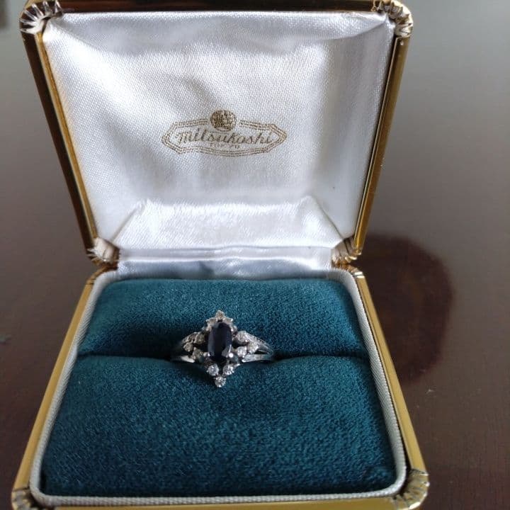 アンティークリング⭐︎プラチナ900サファイヤダイヤリング⭐︎11号