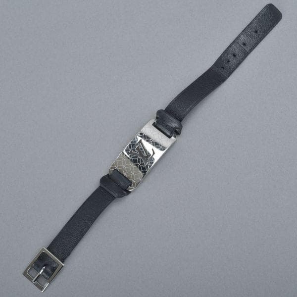 ルイヴィトン ブラスレ シャンゼリゼ ブレスレット バングル シルバー黒 レザー