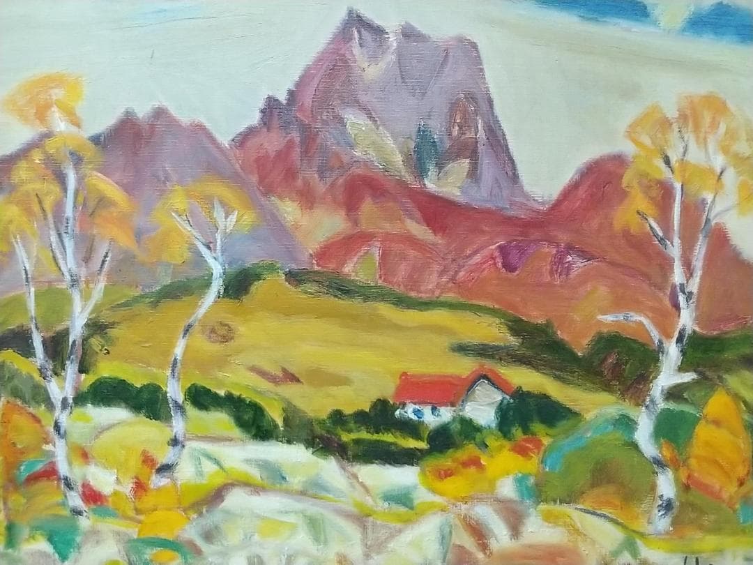 F8  「晩秋妙高高原」 絵画 油絵