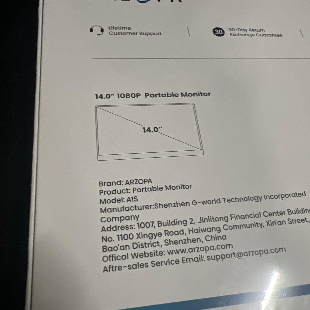 新品　ARZOPA ポータブル モニター 14インチ 非光沢IPS液晶パネル