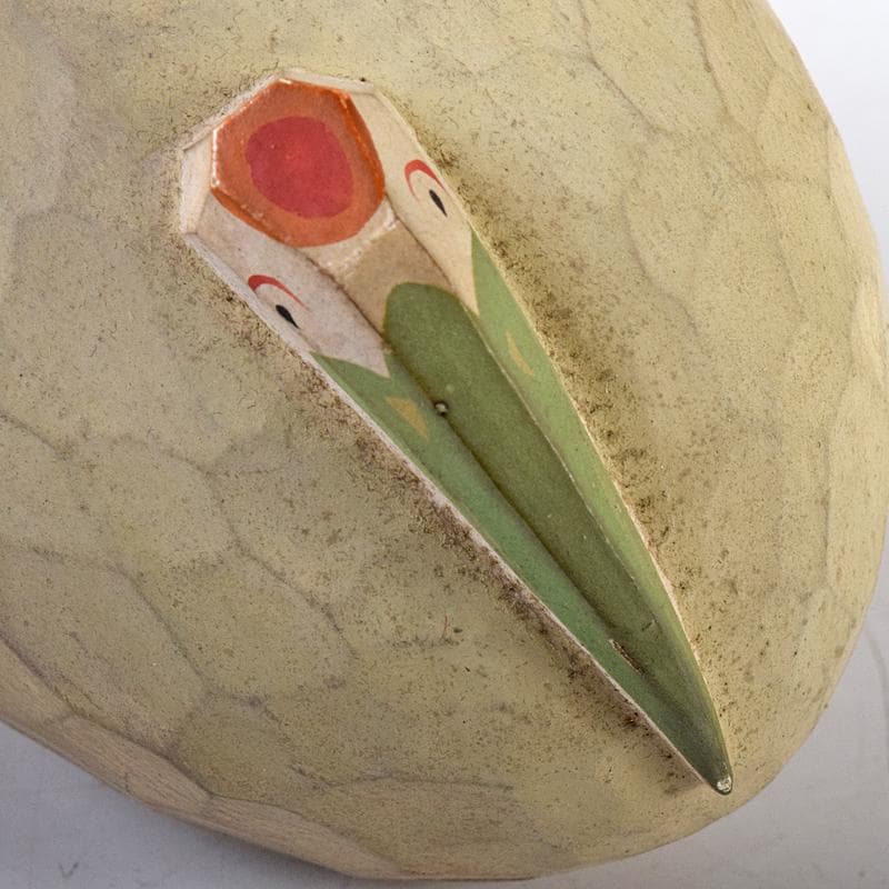 茶道具　西村雅之作　木彫　鶴香合　共箱　V　R8574