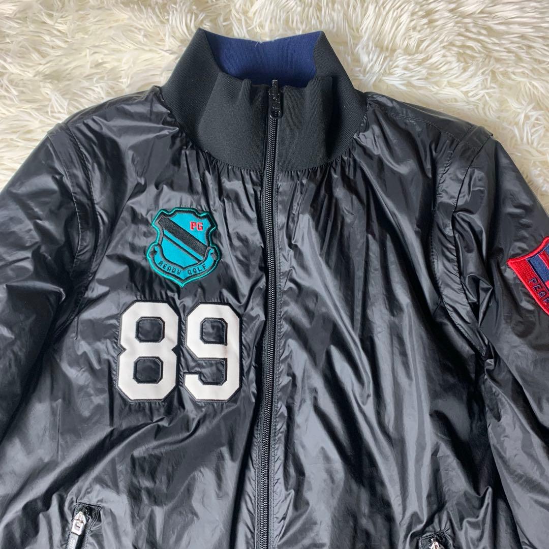 パーリーゲイツ 4WAY リバーシブル ジャケット 黒 ネイビー サイズ2