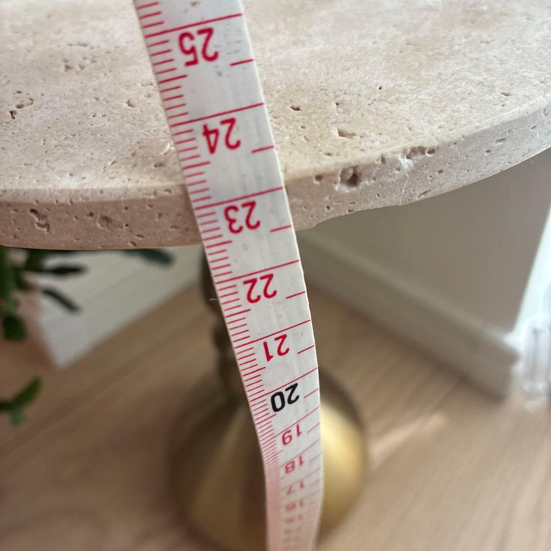 トラバーチン石　サイドテーブル　飾り台