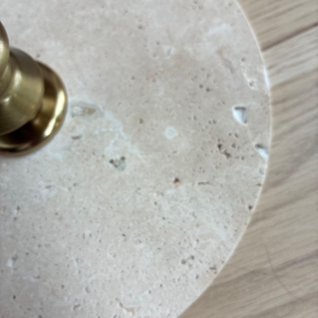 トラバーチン石　サイドテーブル　飾り台