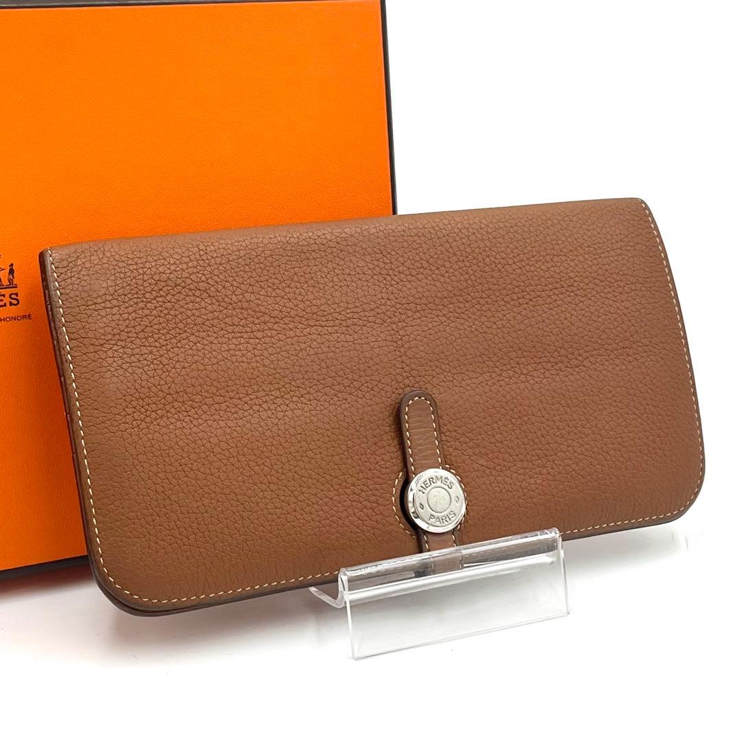 HERMES エルメス ドゴンロング ブラウン シルバー Ｃ刻印