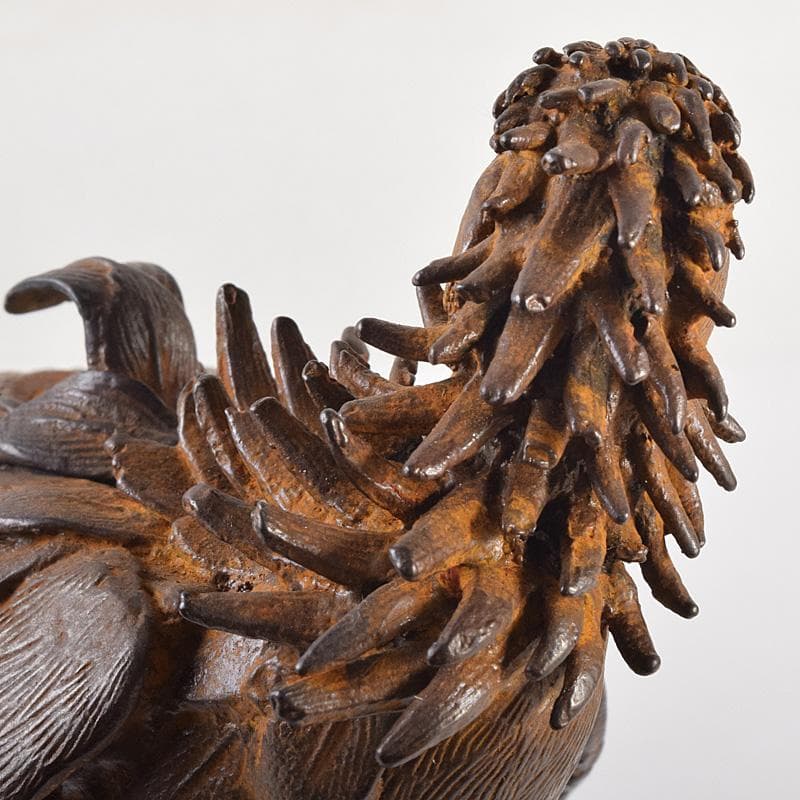 龍ちゃん　時代金工　蝋型鋳銅　古銅　鷹　香炉　置物　U　R8804