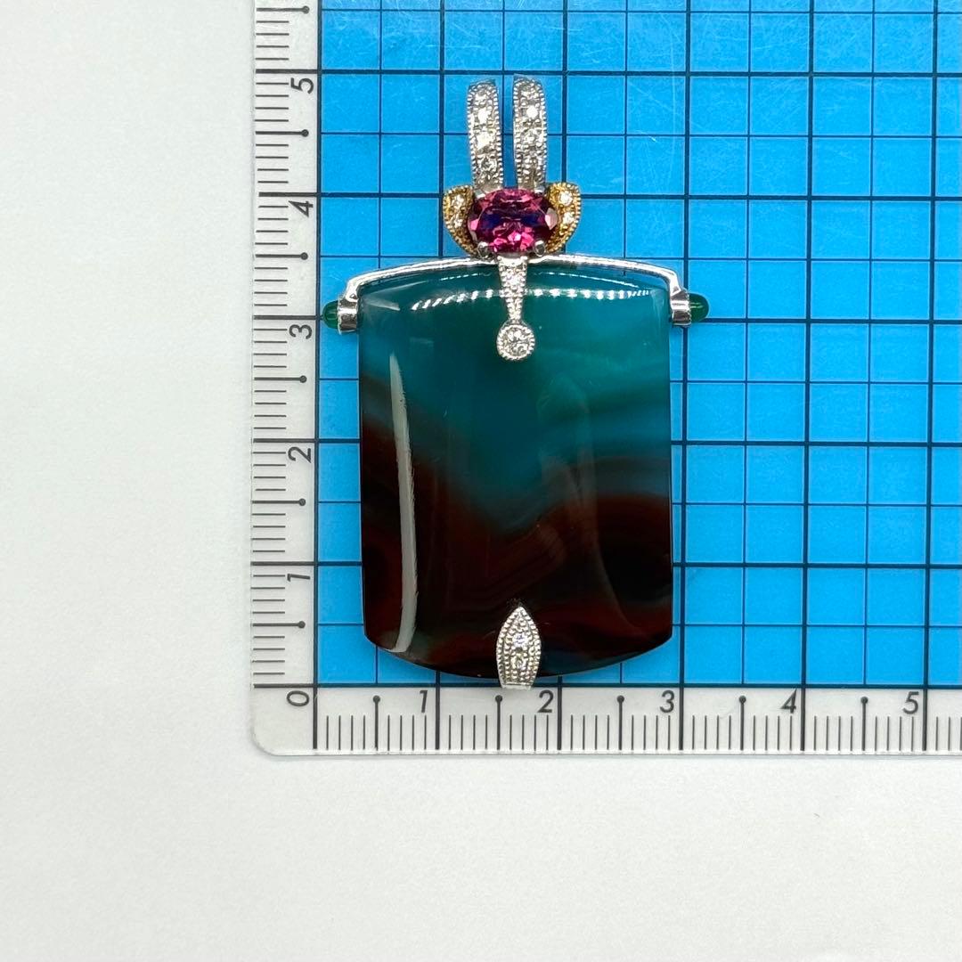 井口美一K18YG/WG メノウ ペンダントトップ