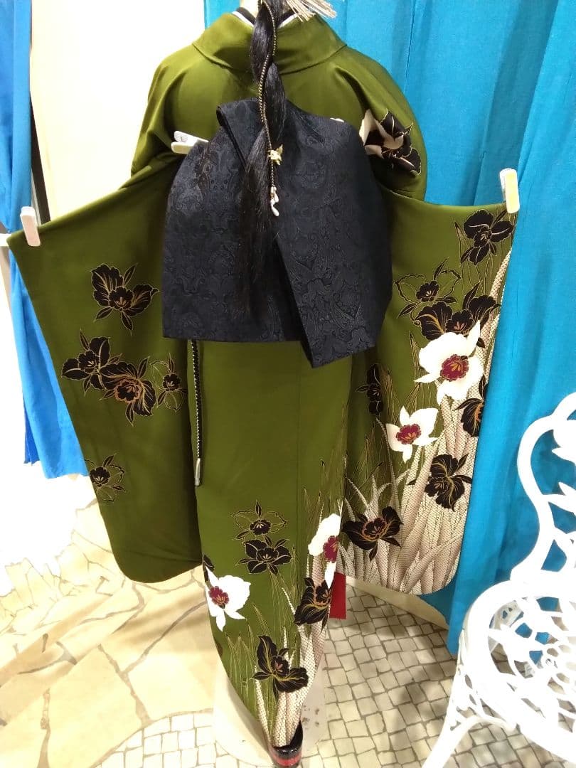 【専用】です❗、正絹振袖成人式、半襟重ね衿、帯揚げ帯締め、ジャガード織り帯、襦袢