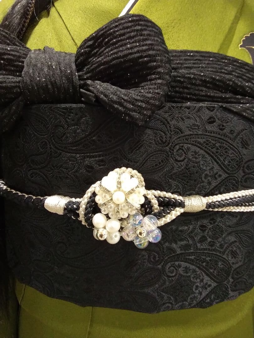 【専用】です❗、正絹振袖成人式、半襟重ね衿、帯揚げ帯締め、ジャガード織り帯、襦袢