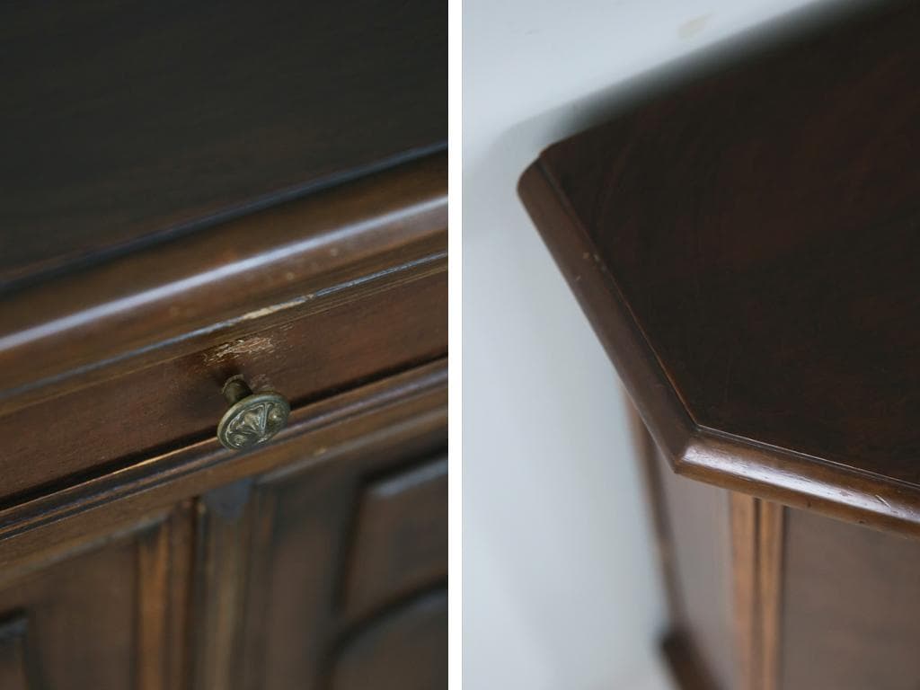 フランスアンティーク木製カップボード/サイドボード/飾り棚キャビネット90-91