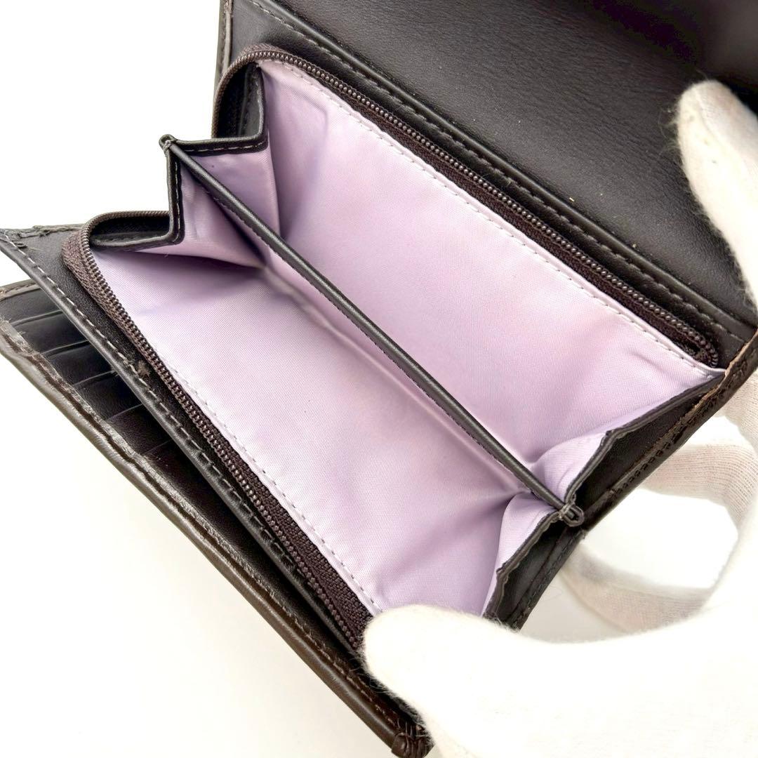 【超美品】COACH コーチ シグネチャー キャンバス 三つ折り財布 バックル