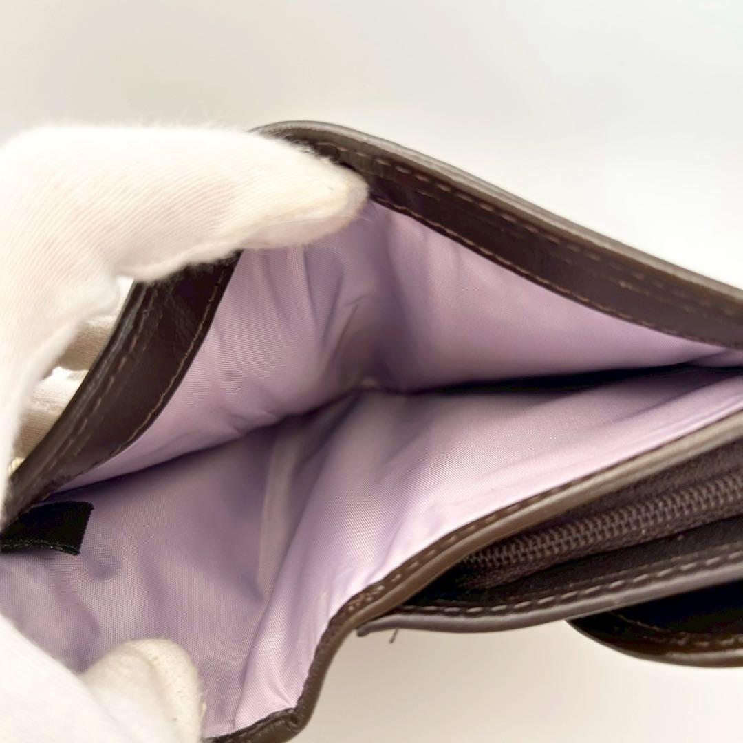 【超美品】COACH コーチ シグネチャー キャンバス 三つ折り財布 バックル