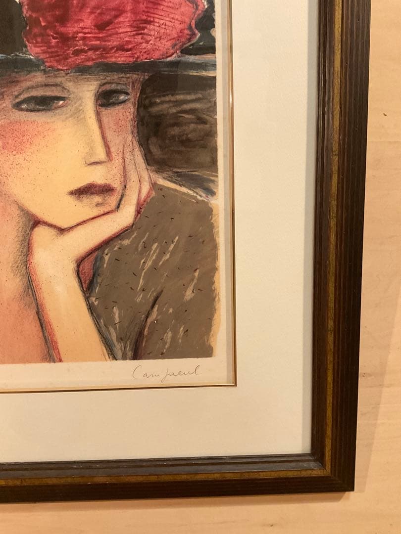 カシニョール　「ポンポンルージュ」　リトグラフ　直筆サイン・エディション有り