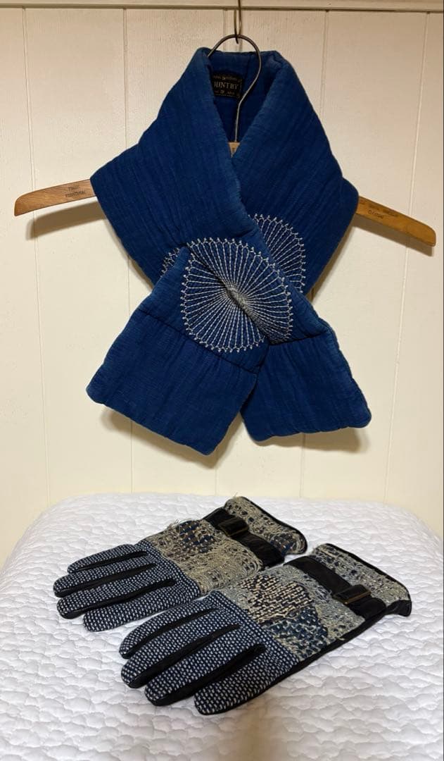 美品レア　キャピタル　刺子とレザーグローブ　手袋　襤褸　BORO サイズ3