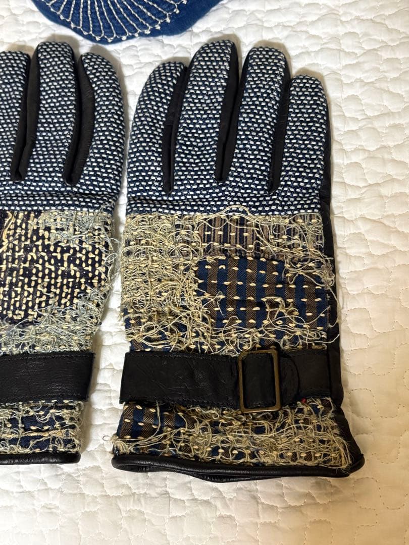 美品レア　キャピタル　刺子とレザーグローブ　手袋　襤褸　BORO サイズ3