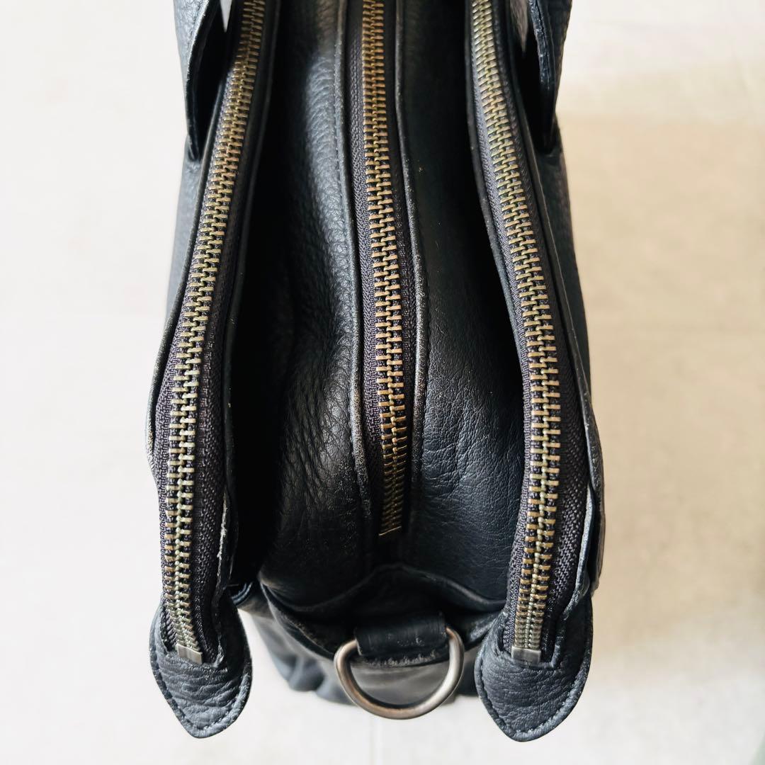 未使用級✨️ポーター オールレザー2wayブリーフケース 黒 シボ革 A4収納