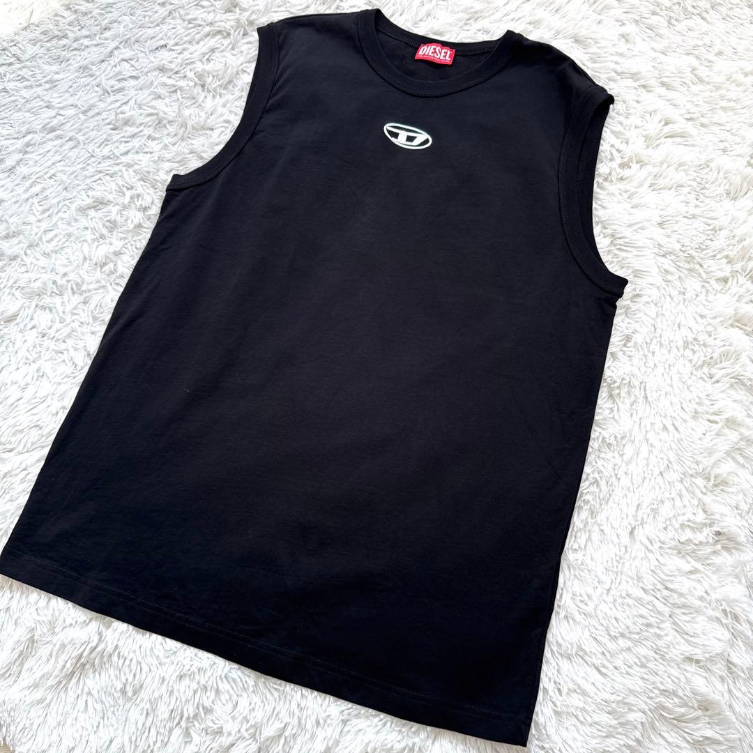 【美品✨】DIESEL ディーゼル オーバルD メタルロゴ タンクトップ XL