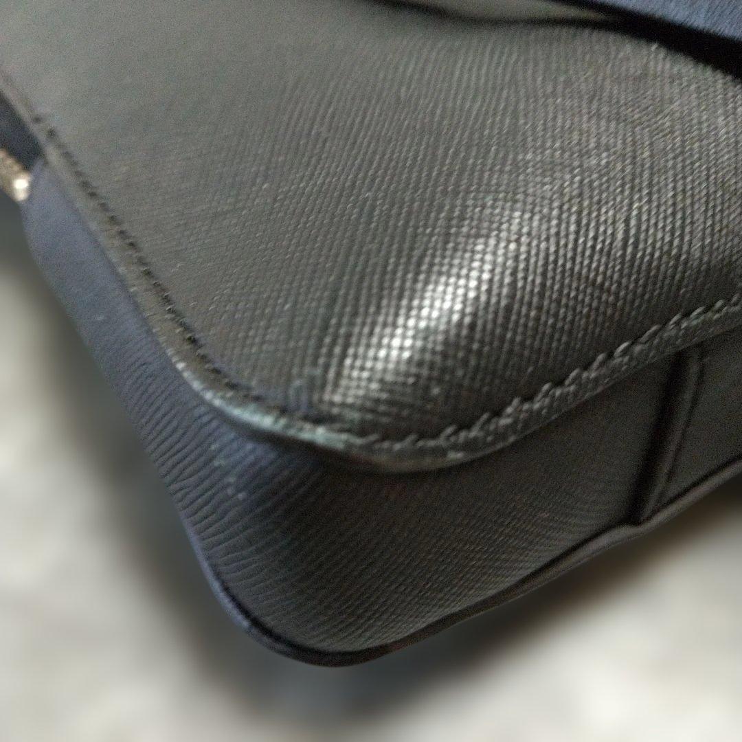 【美品】COACH コーチ ビジネスバッグ黒 レザー 刻印ロゴ A4収納可