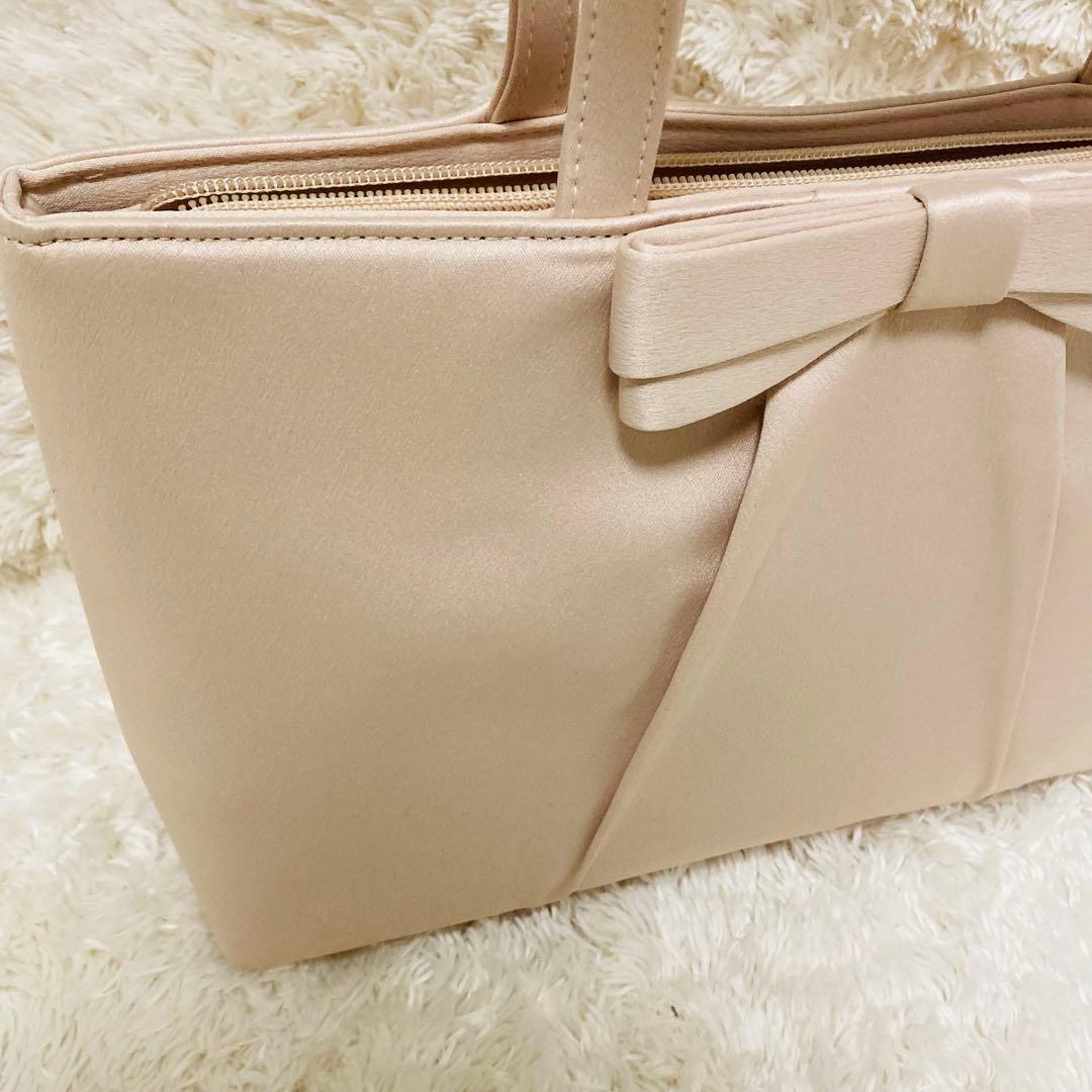 【 新品 タグ付 】東京ソワール リボン バッグ 入学 入園 ベージュフォーマル