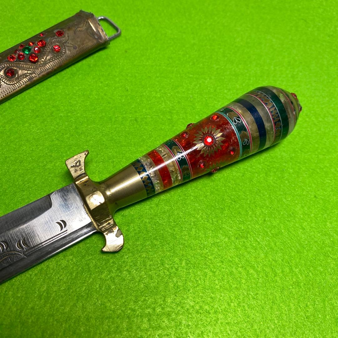 中央アジア ウズベキスタン サバイバルナイフ　ウイグルナイフ　腰刀　装飾　工芸品