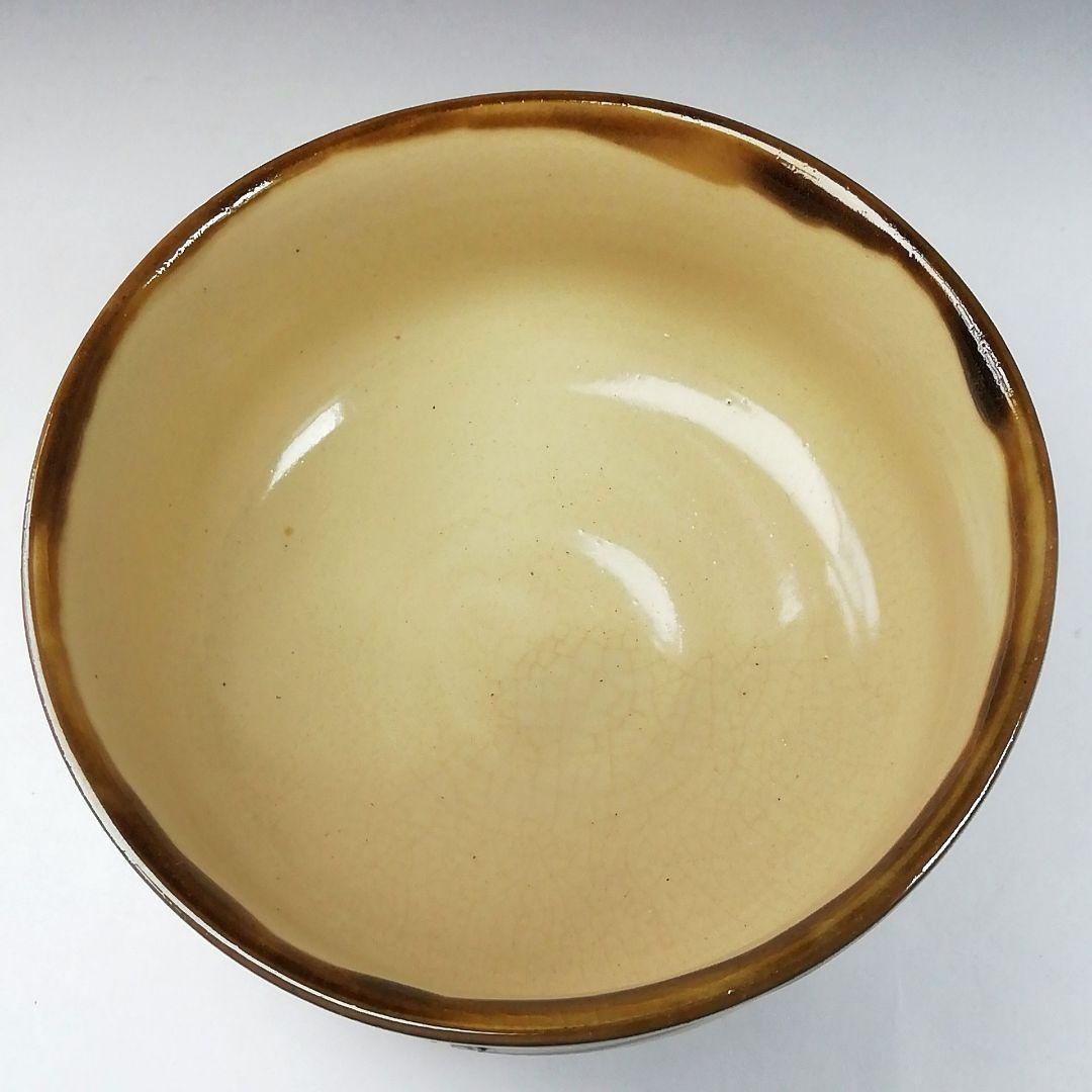 Ｔ５９　茶碗　『壷屋焼』『新垣勉』　共箱　抹茶碗　茶道具