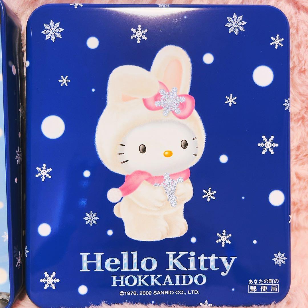 希少レア　ハローキティ　缶ケース　レターセット　北海道　雪ウサギ　2002