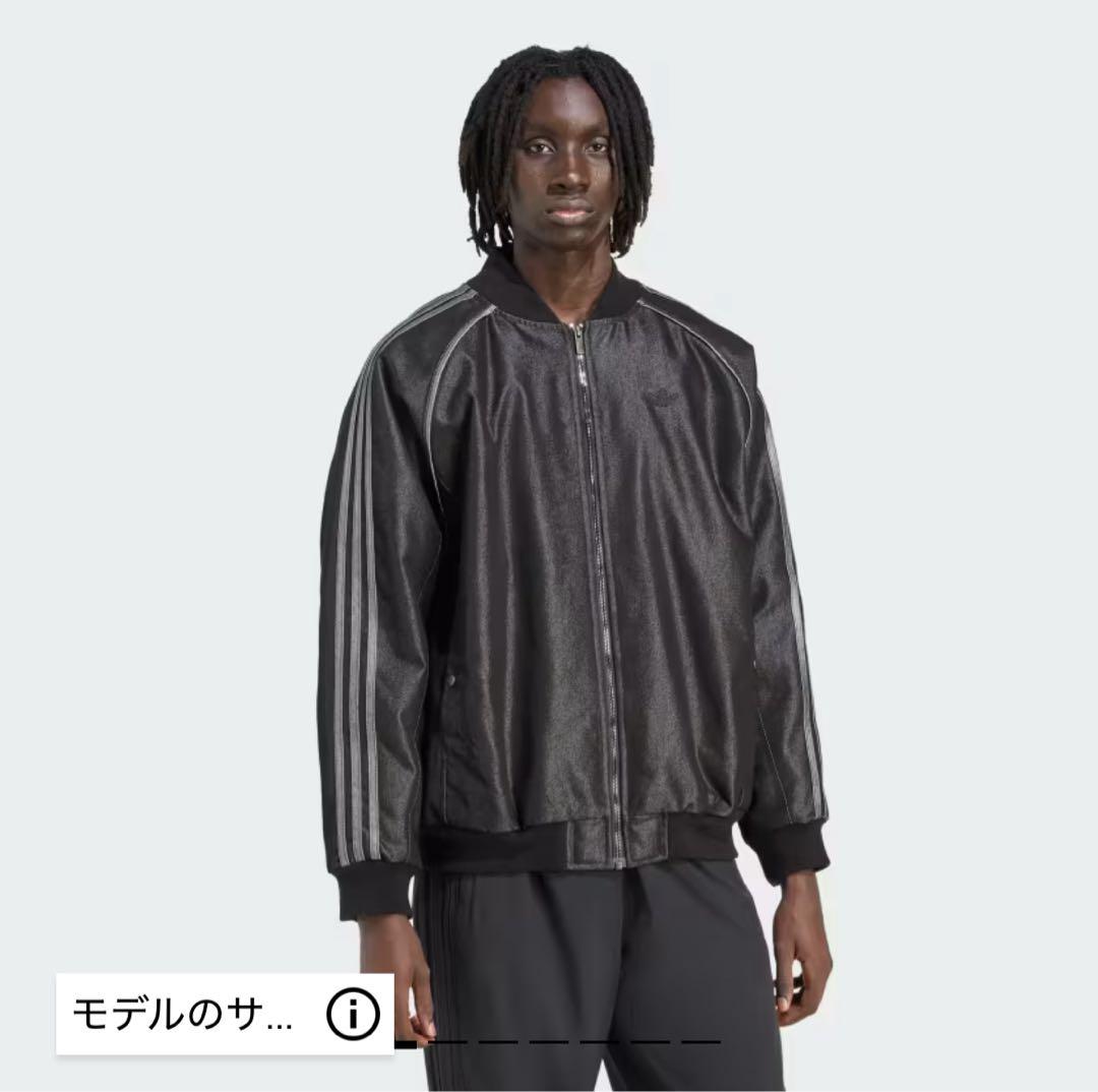 adidas デニムジャケット　M、L相当 ブラック　デニムジャケット　y2k