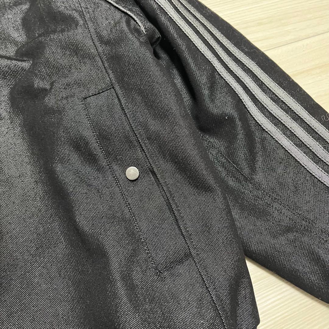 adidas デニムジャケット　M、L相当 ブラック　デニムジャケット　y2k