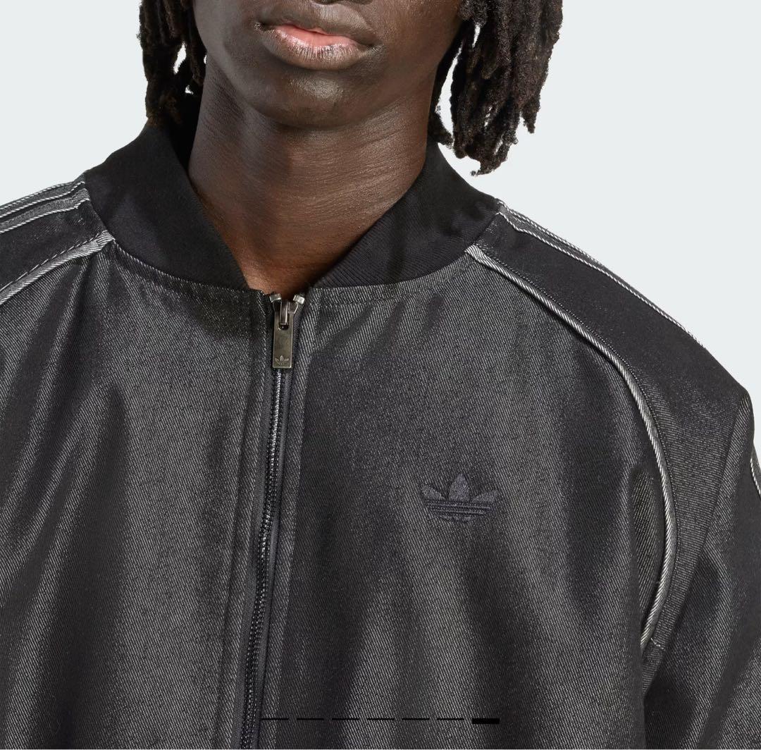 adidas デニムジャケット　M、L相当 ブラック　デニムジャケット　y2k