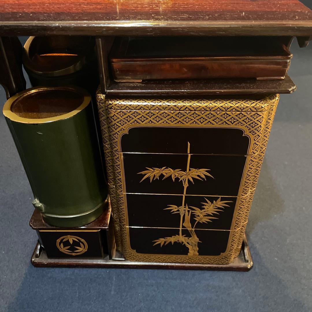 時代物　『野弁当箱』　木製漆器　※状態良好　木箱付　漆器