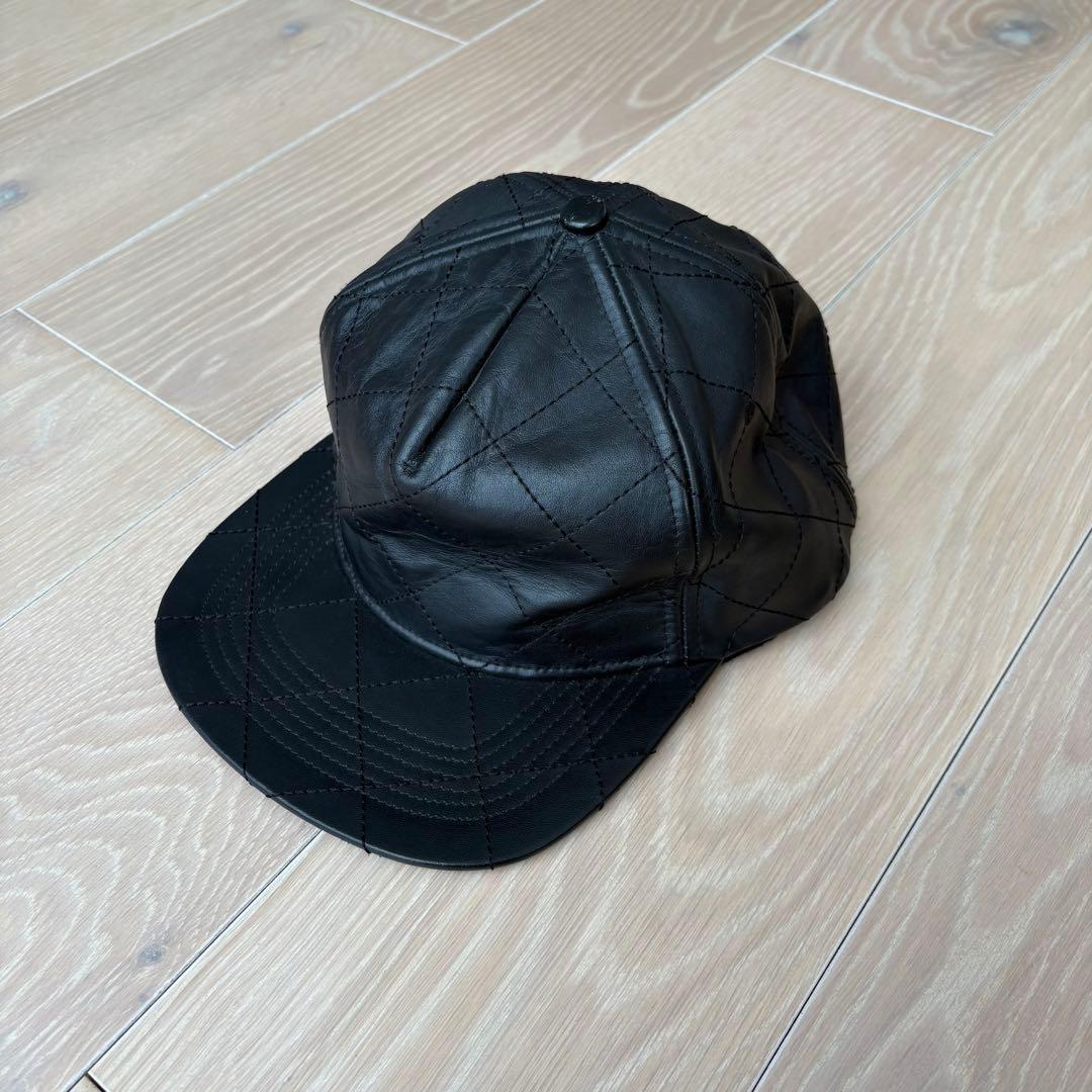 STAMPD LA スタンプド レザー キルティング キャップ 黒 ブラック