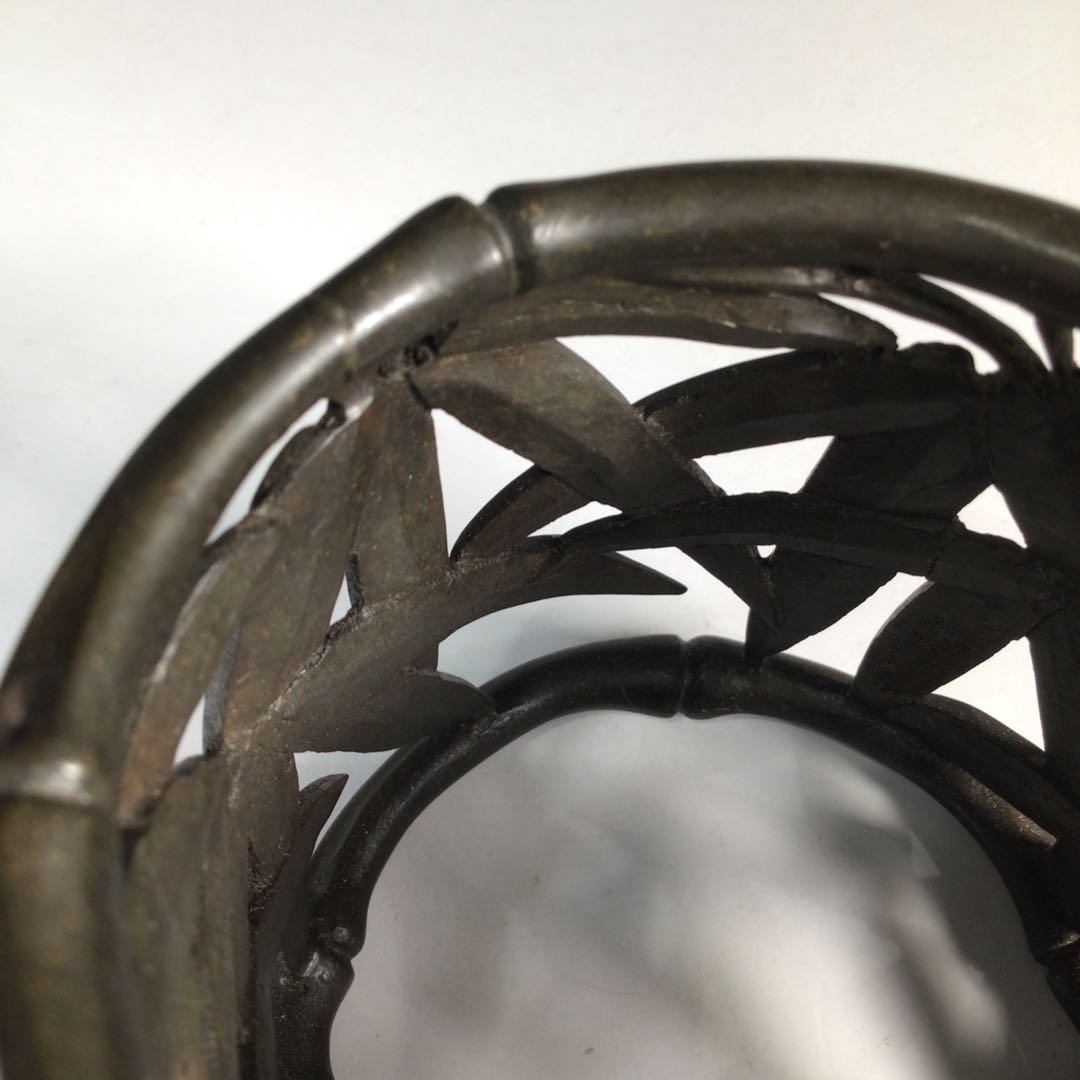 Ｎ２５４　蓋置　『金谷五良三郎造』『砂張銅』『笹蓋置』　共箱　茶道具