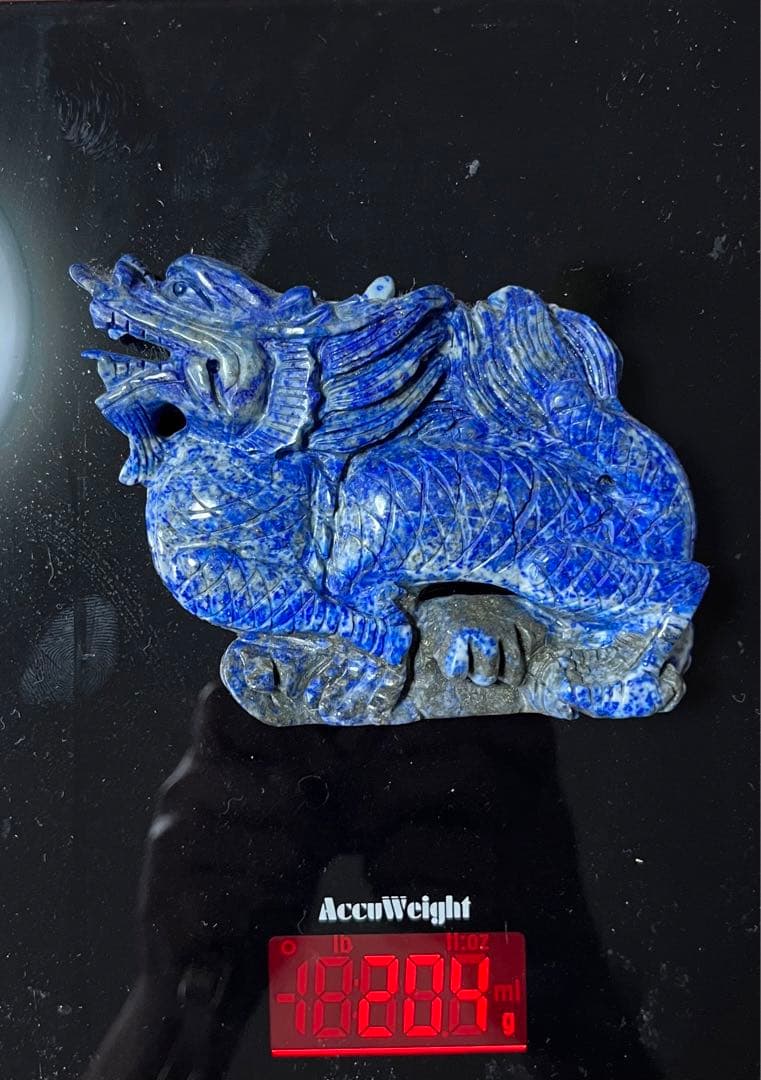 天然石　ラピスラズリ 龍　置物