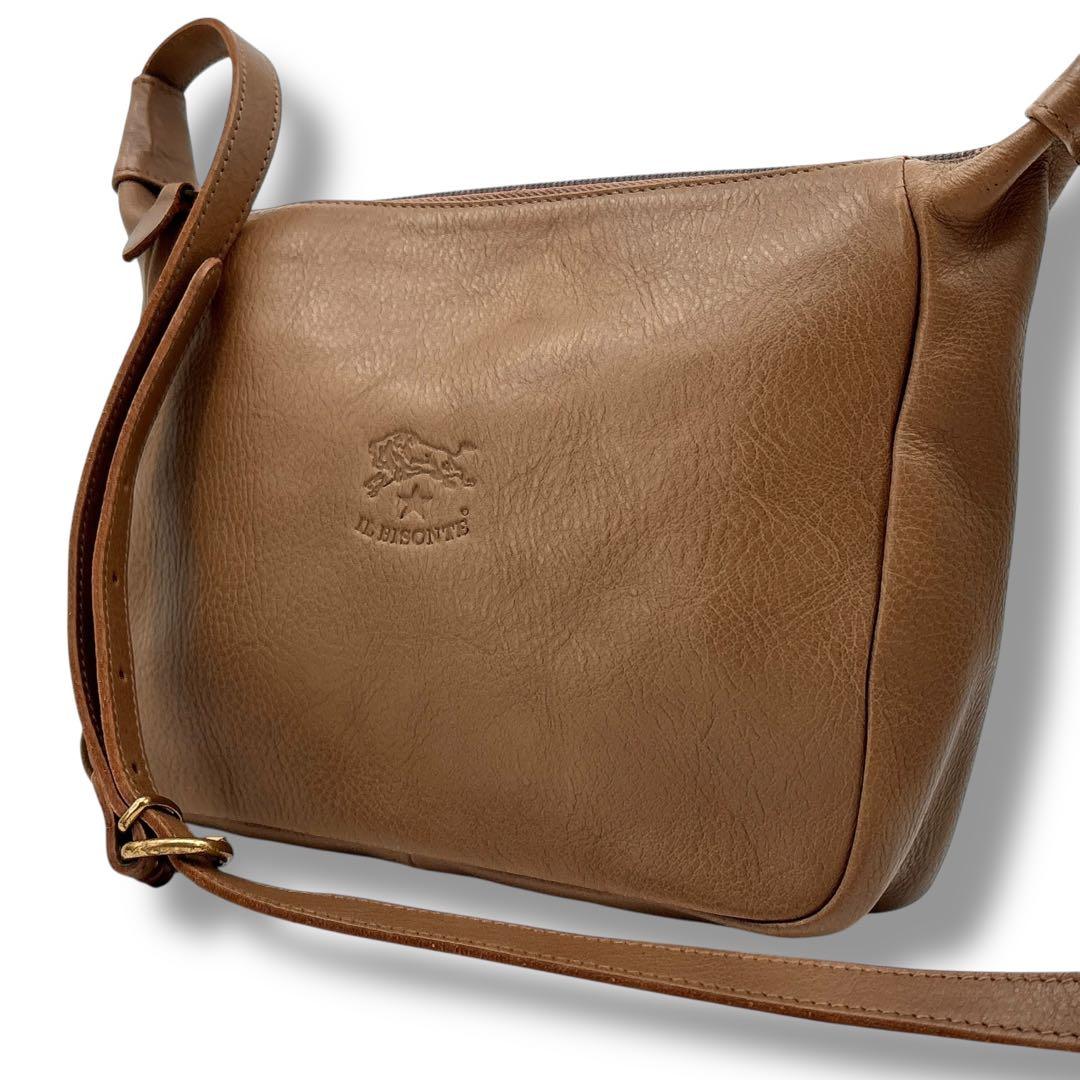 【極美品】イルビゾンテ　ショルダーバッグ　クロスボディバッグ　ロゴ　レザー