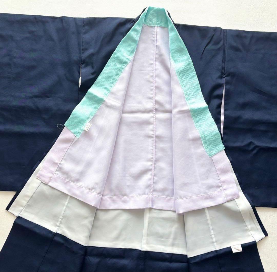 七五三　5歳　男の子　着物　羽織　袴　フルセット　兜　紺色　百日祝い