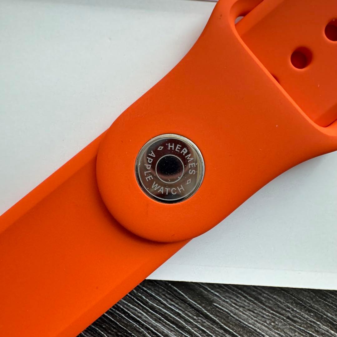 2824 Apple Watch エルメス　オレンジラバー　スポーツバンド