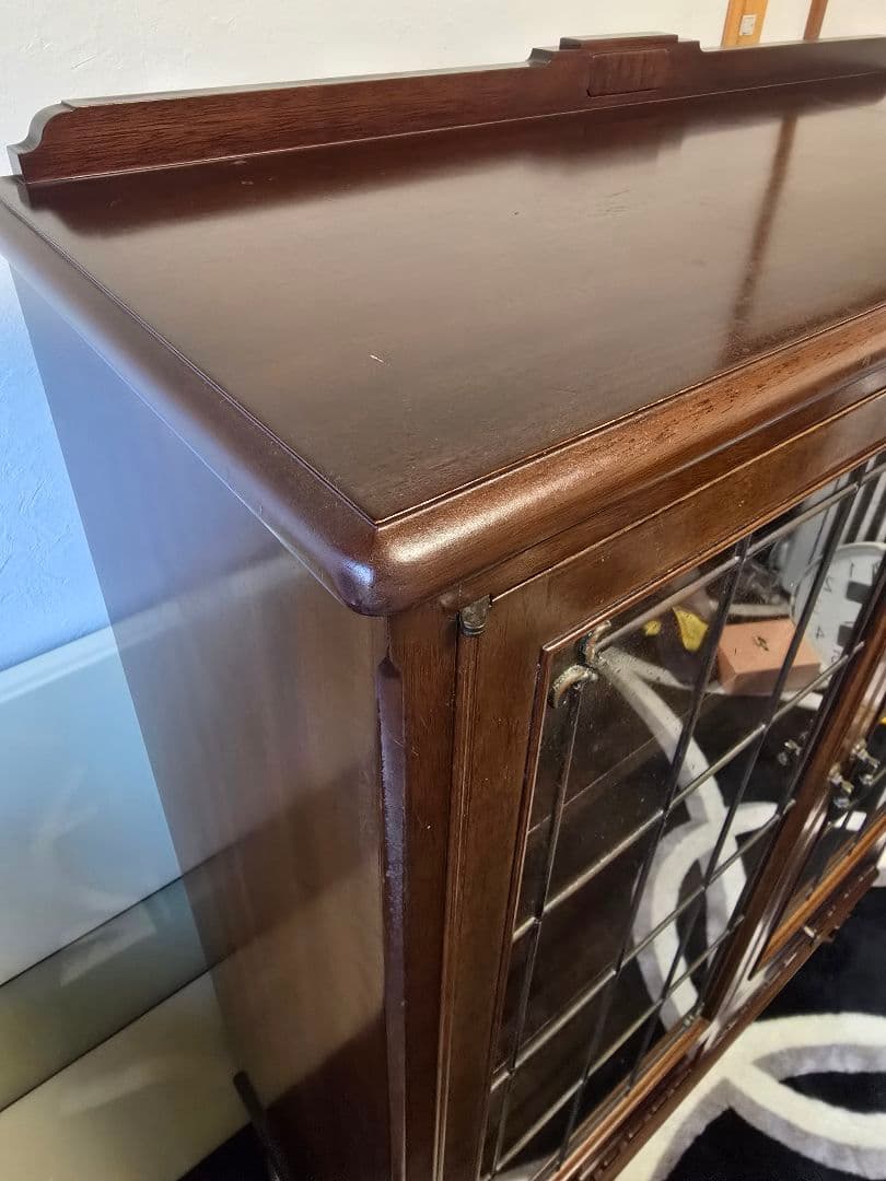 メープル不二屋 ガラス扉 キャビネット メープル不二家 マホガニー 神戸元町家具