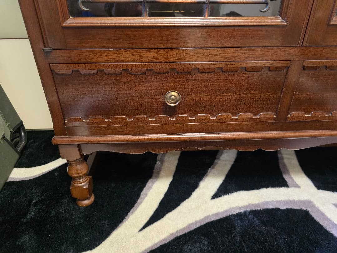 メープル不二屋 ガラス扉 キャビネット メープル不二家 マホガニー 神戸元町家具