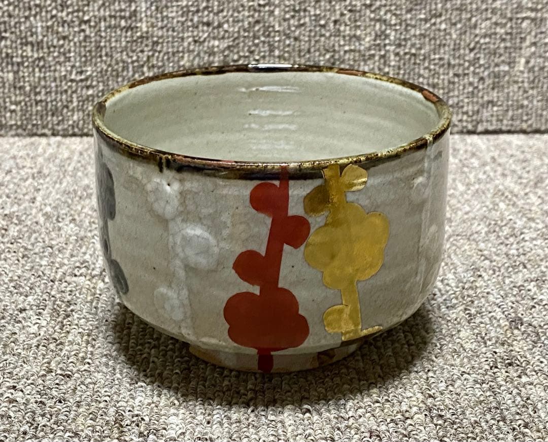 槍梅 色絵茶碗 乾山造