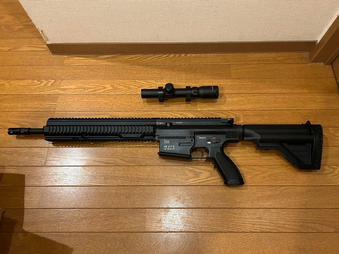東京マルイ製次世代HK 417 D スナイパーライフル 刻印追加、メカボ整備済み