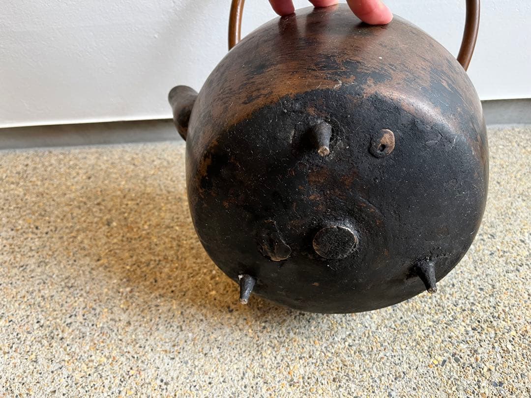 特大やかん、鉄瓶、鉄器、鉄やかん、アンティーク