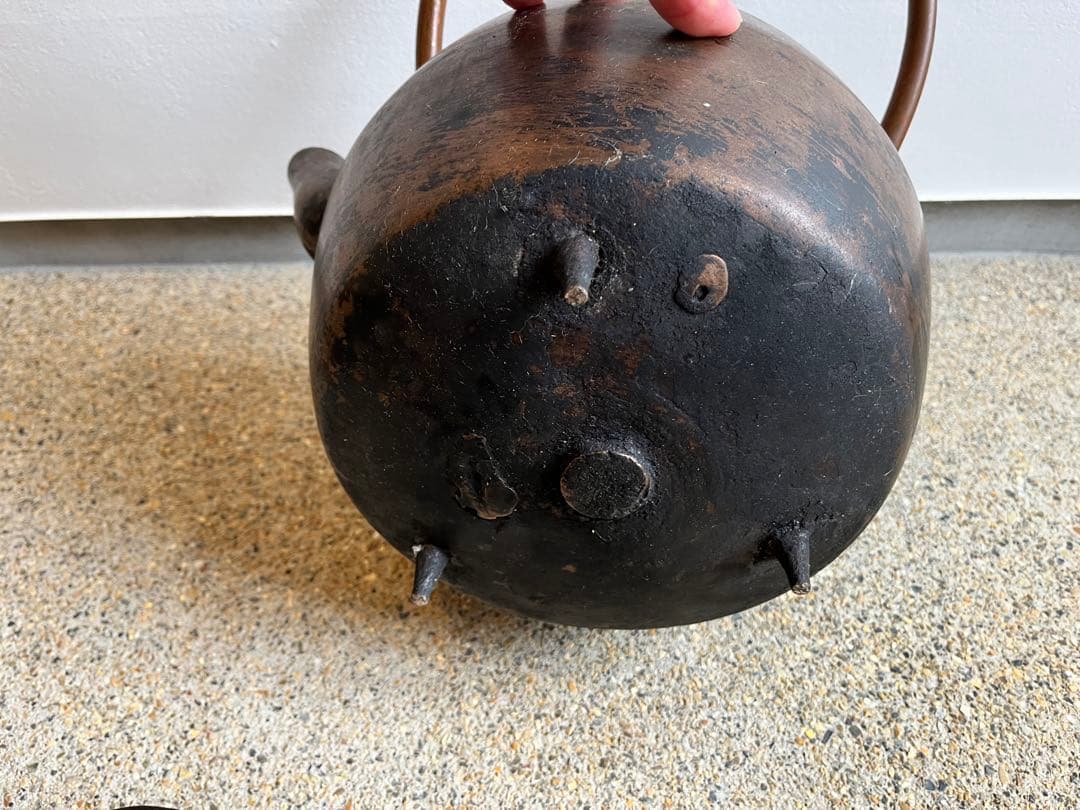 特大やかん、鉄瓶、鉄器、鉄やかん、アンティーク