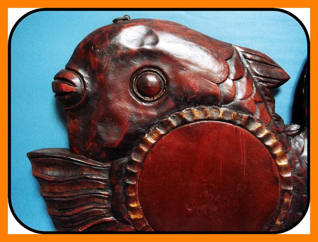 833『木製 魚板 魚鼓』　/骨董品 古美術 古道具 アンティーク 古玩