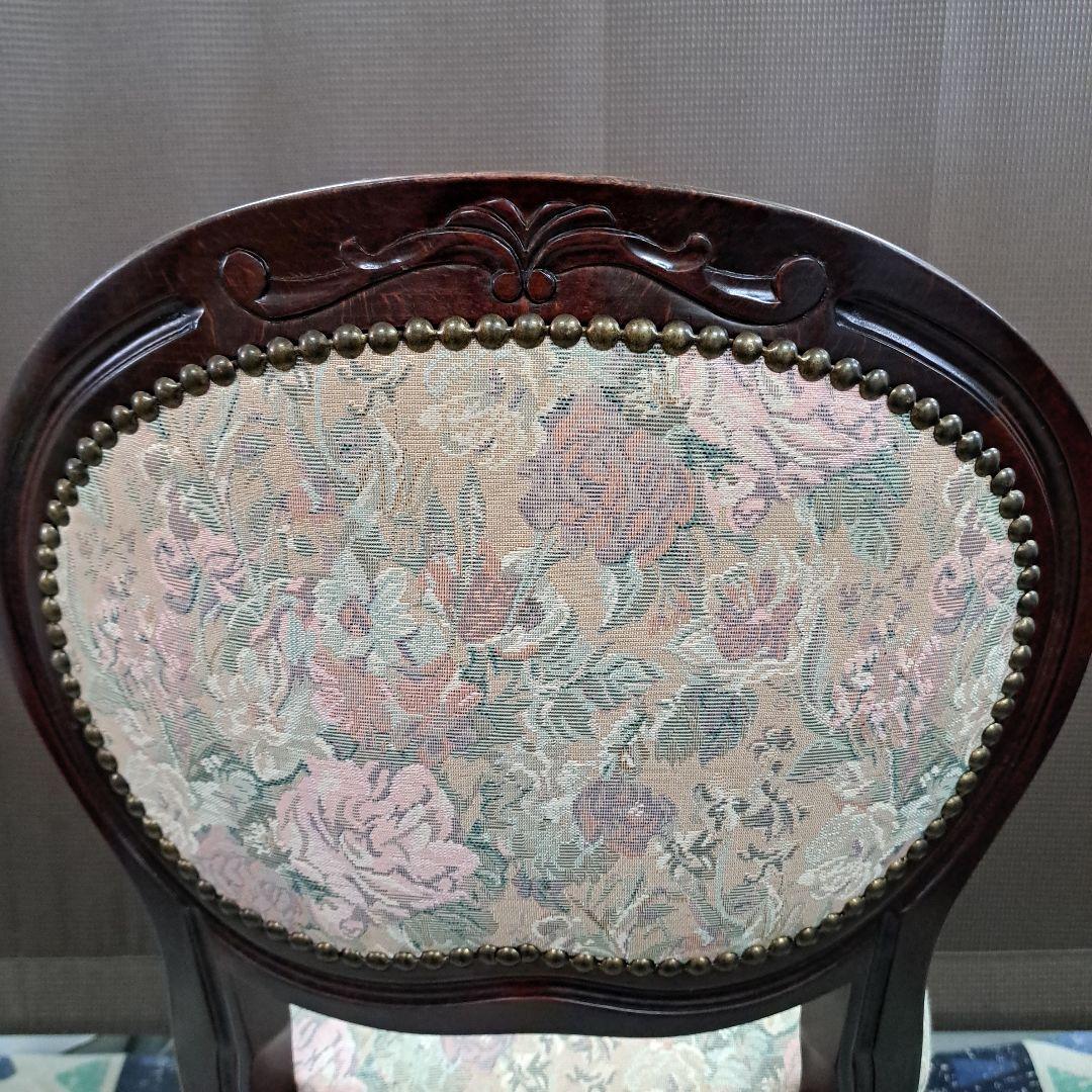 ♡アンティーク　 木製椅子 　ゴブラン織　猫足　鋲打ち♡