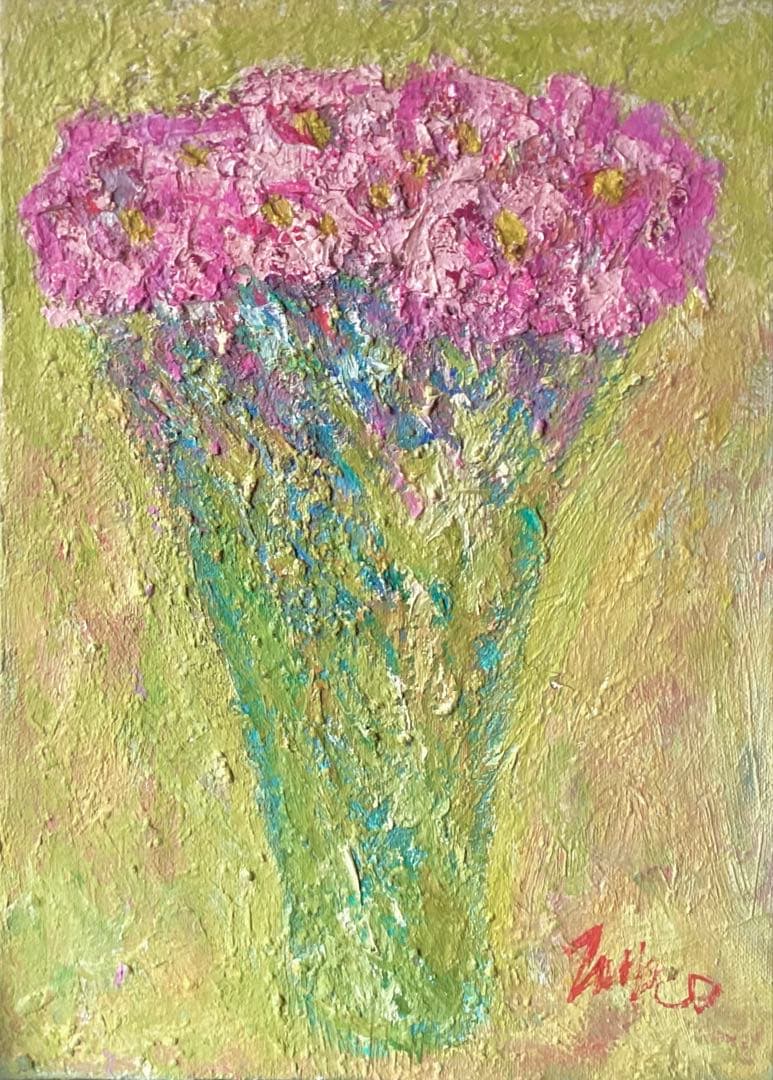 額なし▪️油彩画　F4 原画▪️ヨーロッパ画家ヴィタリエ・ズブコ　「春のブーケ 」